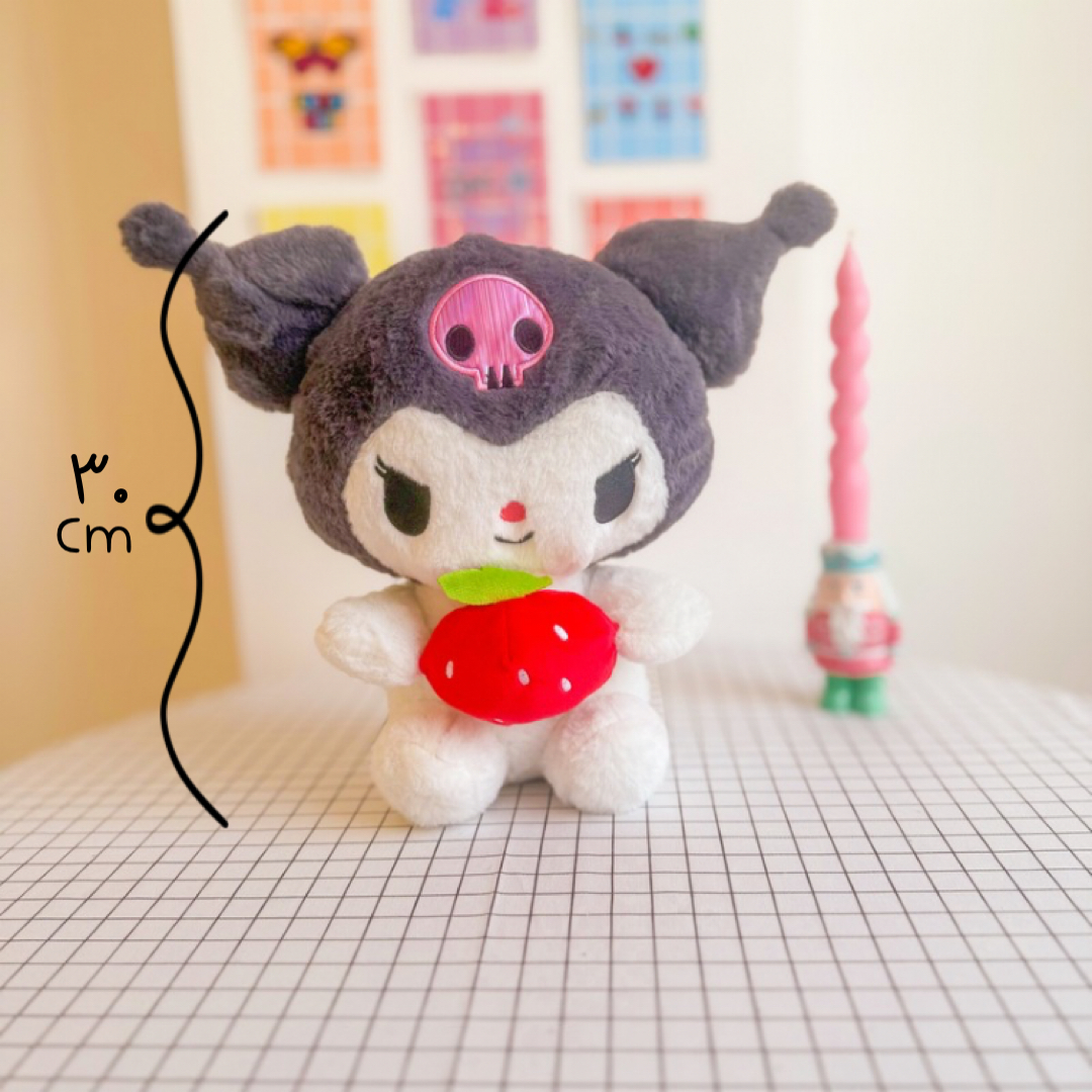 Plushie_krumi_doll_with_strawberry3 عروسک کرومی توت فرنگی بدست
